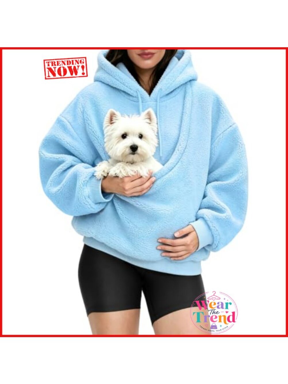Oversized Sherpa Hoodie with Front Pet Pocket Relaxed Fit Pullover